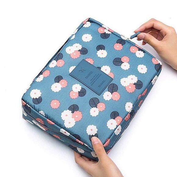 Women Cosmetic Toiletry Case Handbags Wash Pouch Zip Makeup Organizer Travel Bag - Picture 1 of 11